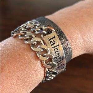 Silver and Black Lakegirl Bracelet wraps three times